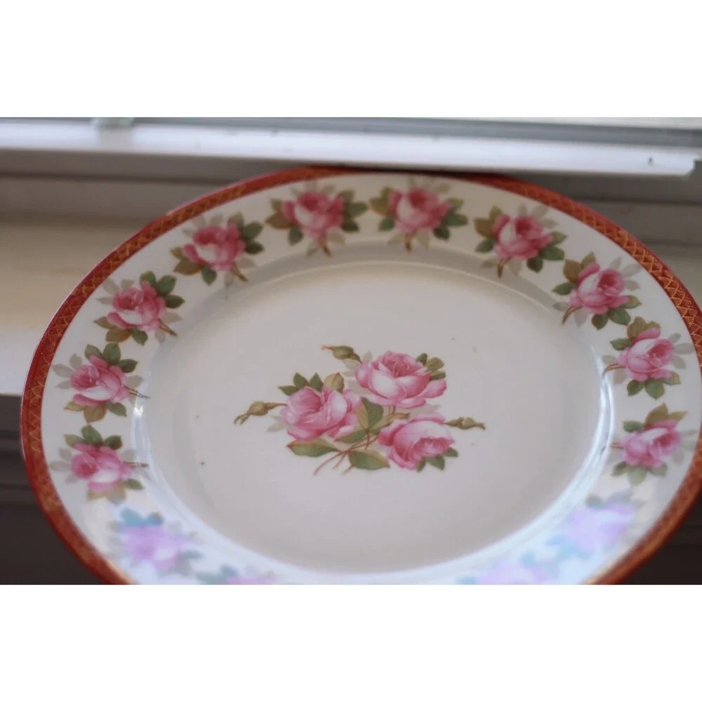 MZ Austria Plate Pink Roses